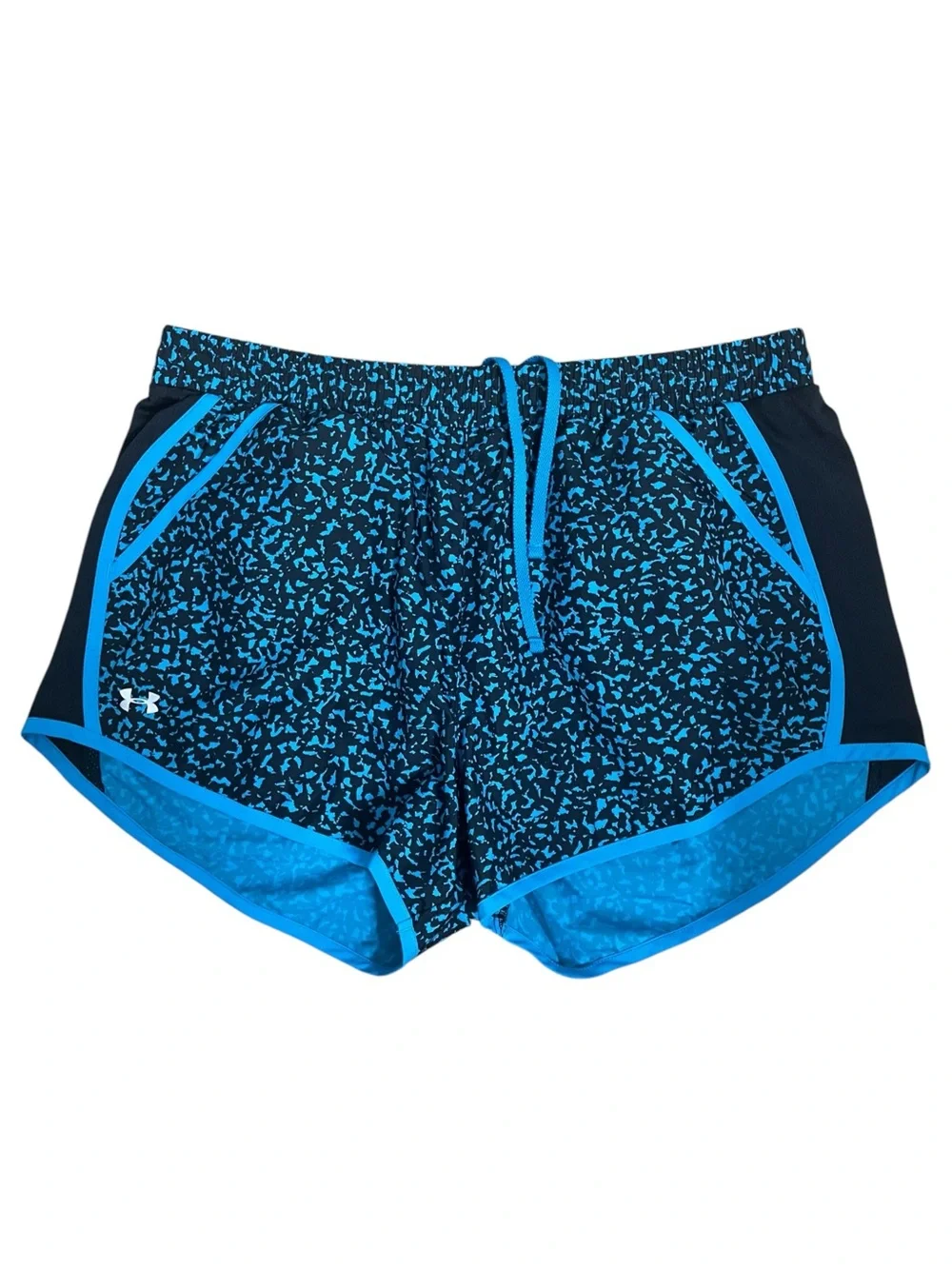Under Armour Blue Printed Running Shorts Size M